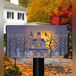 Briarwood Lane Haunted House Party Halloween Magnetic Mailbox‎ Cover Full Moon
